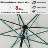 ABCCANOPY Patio Umbrella 10ft, Outdoor Table Umbrella with Push Button Tilt and Crank, 8 Ribs Umbrella for Patio Pool Garden Deck (Light Beige) ABCCANOPY