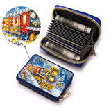 ARTopet Christmas Credit Card Holder Diamond Art Painting PU Wallet ID Card Case Zipper Anti-demagnetization Business Accordion Wallet Crafts Gift for Women Men Travel-Train ARTopet