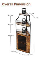 Tioutbot Corner Bar Cabinet with LED Light, Wine Bar Cabinet and Glass Holder, 5-Tiers Storage Space, Industrial Wine Rack for Small Space, Dining Room Tioutbot