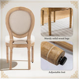 SoarFlash French Dining Chairs Set of 4, Vantage Dining Chair with Round Back, Farmhouse Country Dining Chair for Kitchen,Bedroom,Beige SoarFlash