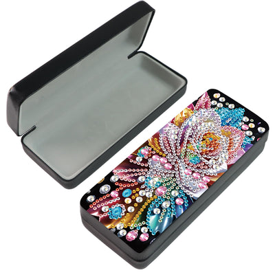 JZHYOAN Diamond Art Painting Eye Glass Case Portable Sunglasses Glasses Storage Box DIY Flower Travel Sunglass Handmade 5D Diamond Art Kit for Adults Gift Indoor Outdoor