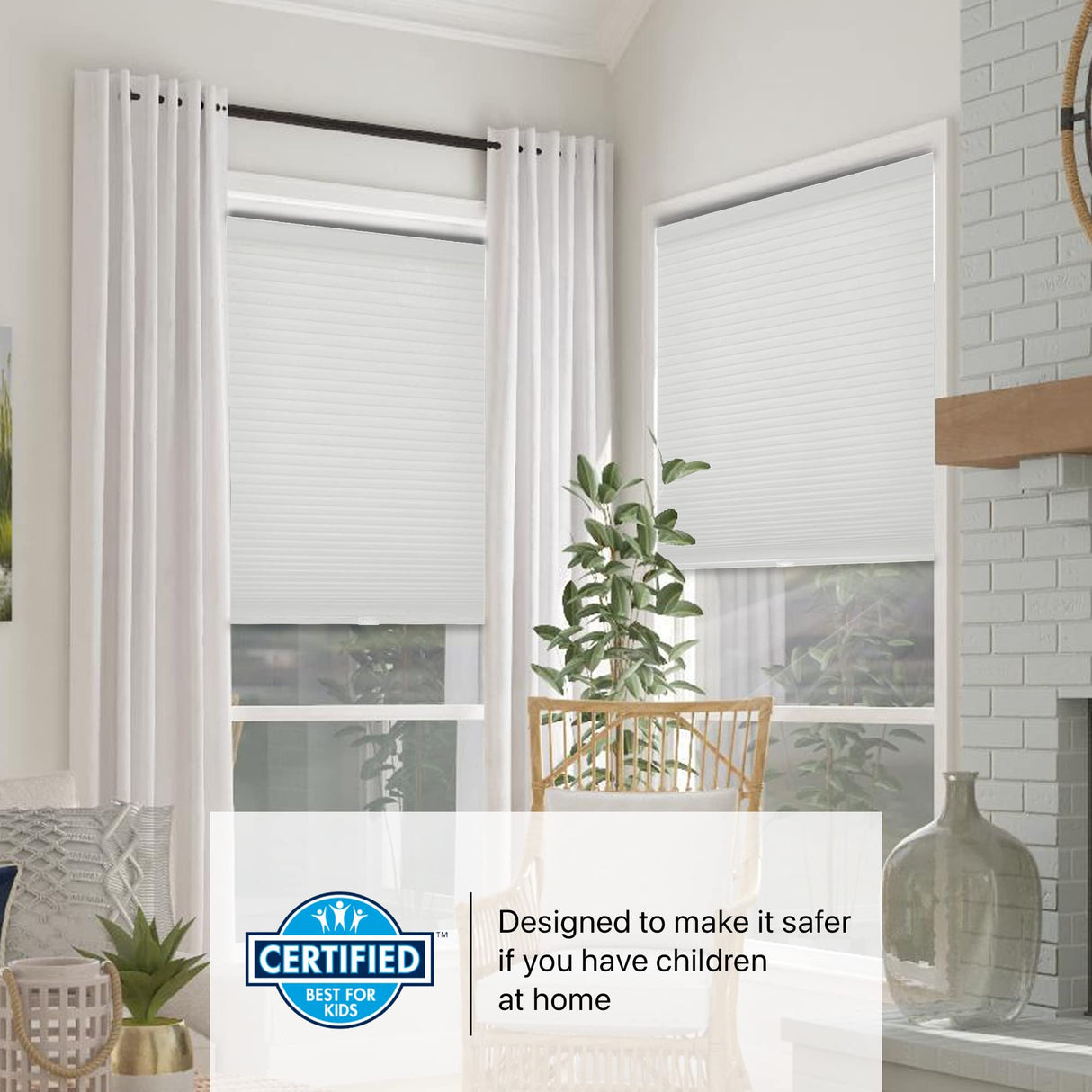Chicology Cordless Cellular Shades, Blackout Window Blind, Evening Mist (Blackout) - 46"W X 48"H CHICOLOGY