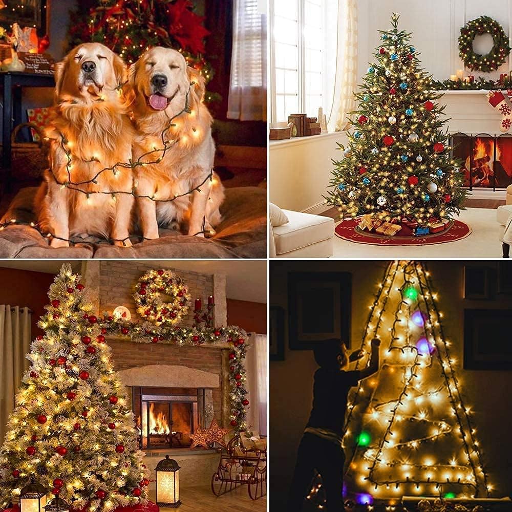 Christmas LED String Lights 82FT 1000 LEDs Christmas Tree Decoration Lights - Outdoor Waterproof Christmas Twinkle Fairy Lights for Garden Patio Xmas Wedding Party Holiday - Warm White Novtech