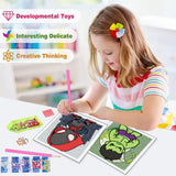 4 Pack Cartoon Diamond Art Kits for Kids-Arts and Crafts for Kids 4-6, 4 Pack Cartoon Gem Painting Kit for Home Wall Decor Present 6X6 inch Sretoul