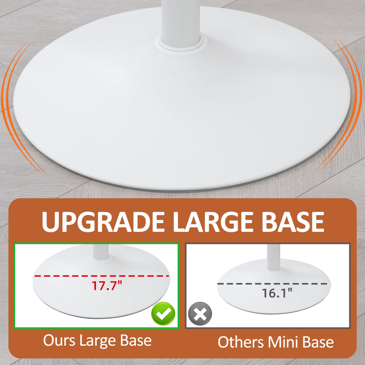 Finnhomy 24'' Round Cocktail Bar Table with Metal Base, Tall Bistro Pub Table, Adjustable 27.9''-35.4'' Counter Bar Height for Kitchen, Dining Room, Living Room, Easy Assembly, White Finnhomy