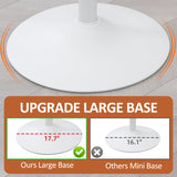 Finnhomy 24'' Round Cocktail Bar Table with Metal Base, Tall Bistro Pub Table, Adjustable 27.9''-35.4'' Counter Bar Height for Kitchen, Dining Room, Living Room, Easy Assembly, White Finnhomy