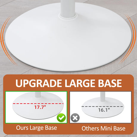 Finnhomy 24'' Round Cocktail Bar Table with Metal Base, Tall Bistro Pub Table, Adjustable 27.9''-35.4'' Counter Bar Height for Kitchen, Dining Room, Living Room, Easy Assembly, White Finnhomy