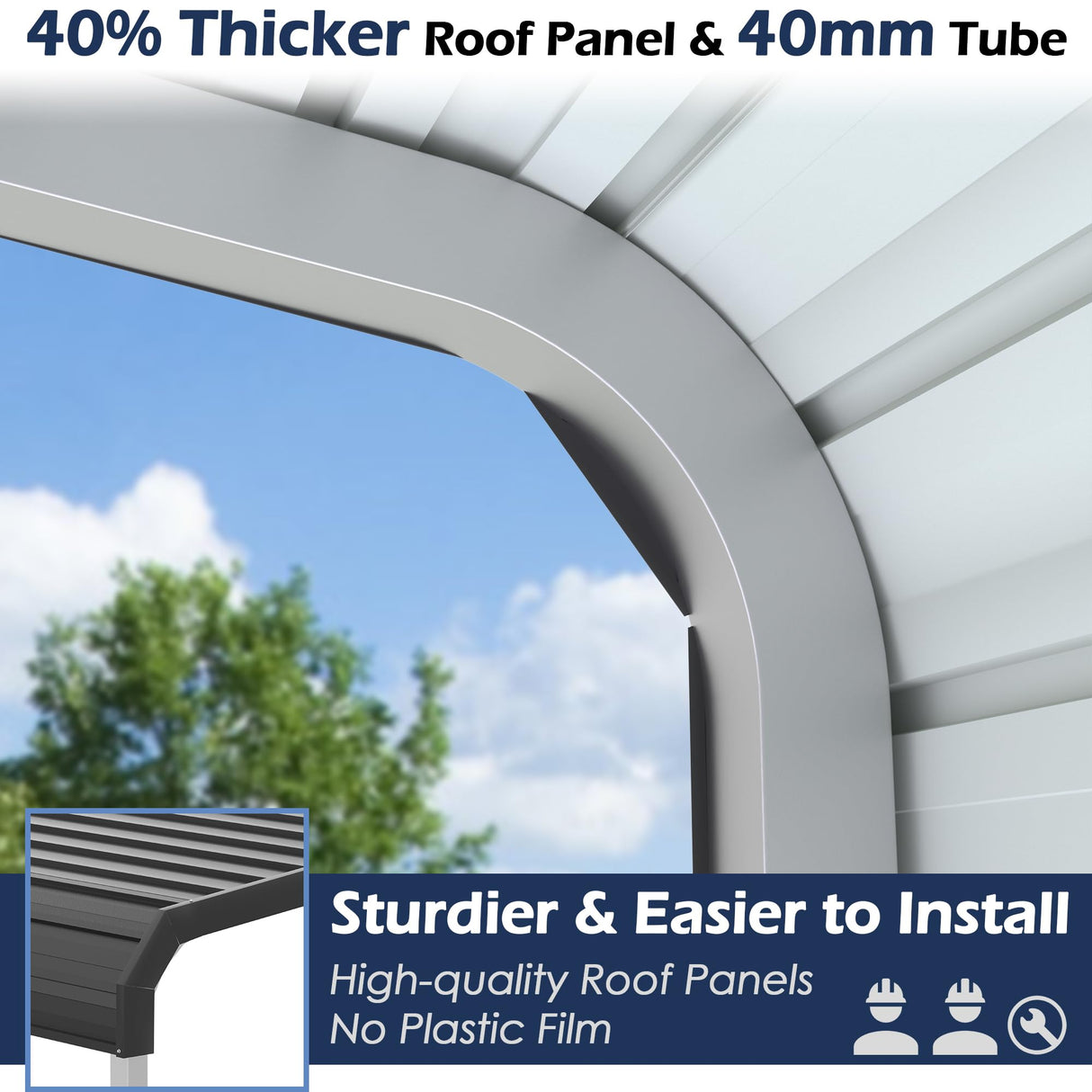 Xilingol Metal Carport, Heavy Duty Carport Canopy with Galvanized Steel Frame and Roof, Outdoor Storage Shed, Car Tent Garage Shelter for Pickup, Truck, Boat and Tractor, Grey (10x15 FT) Xilingol