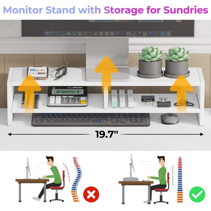 SEDETA 86.6" Convertible L Shaped Computer Desk with Drawer and Power Strip - White Home Office Solution - WoodArtSupply