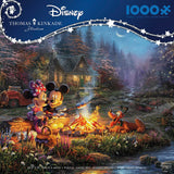 Ceaco - Disney - Thomas Kinkade - Mickey & Minnie Sweetheart Campfire - 1000 Piece Jigsaw Puzzle Ceaco