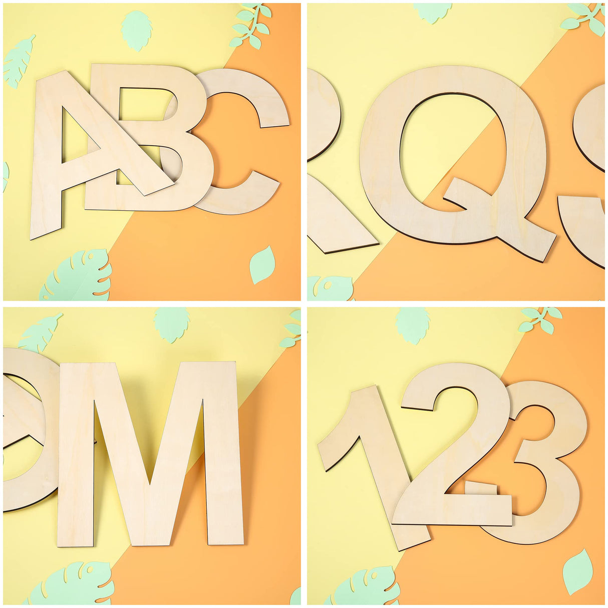 12 Inch Wooden Letter I, 1/4 Inch Thick Large Unfinished Wood Letter for DIY Crafts Home Wall Decor TDOCK