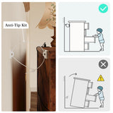 LIKIMIO 6 Drawer 59" Dresser with LED and Power Strip, Dressers & Chests of Drawers with Storage Cabinet for Bedroom, Rustic Brown LIKIMIO