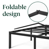 ZINUS Van 16 Inch Metal Platform Bed, Steel Slat Support, No Box Spring Needed, Eco Friendly WonderBox Packaging, Easy Assembly, Black, Queen ZINUS