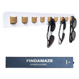 FINDAMAZE Sunglasses Organizer Wall Mounted Wood Sunglass Holder for Home Glasses Holder/Sunglasses Rack,Home Decor (White-1pcs-long) FINDAMAZE