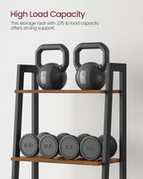 VASAGLE Rustic Brown 5-Tier Ladder Shelf - Durable Storage Rack with Steel Frame VASAGLE