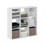 Furinno PELLI Closet Organizers and Storage, 9-Cube Closet Organizer, Open Shelf Closet Storage, for Wardrobe, Bedroom, Living Room, White Furinno
