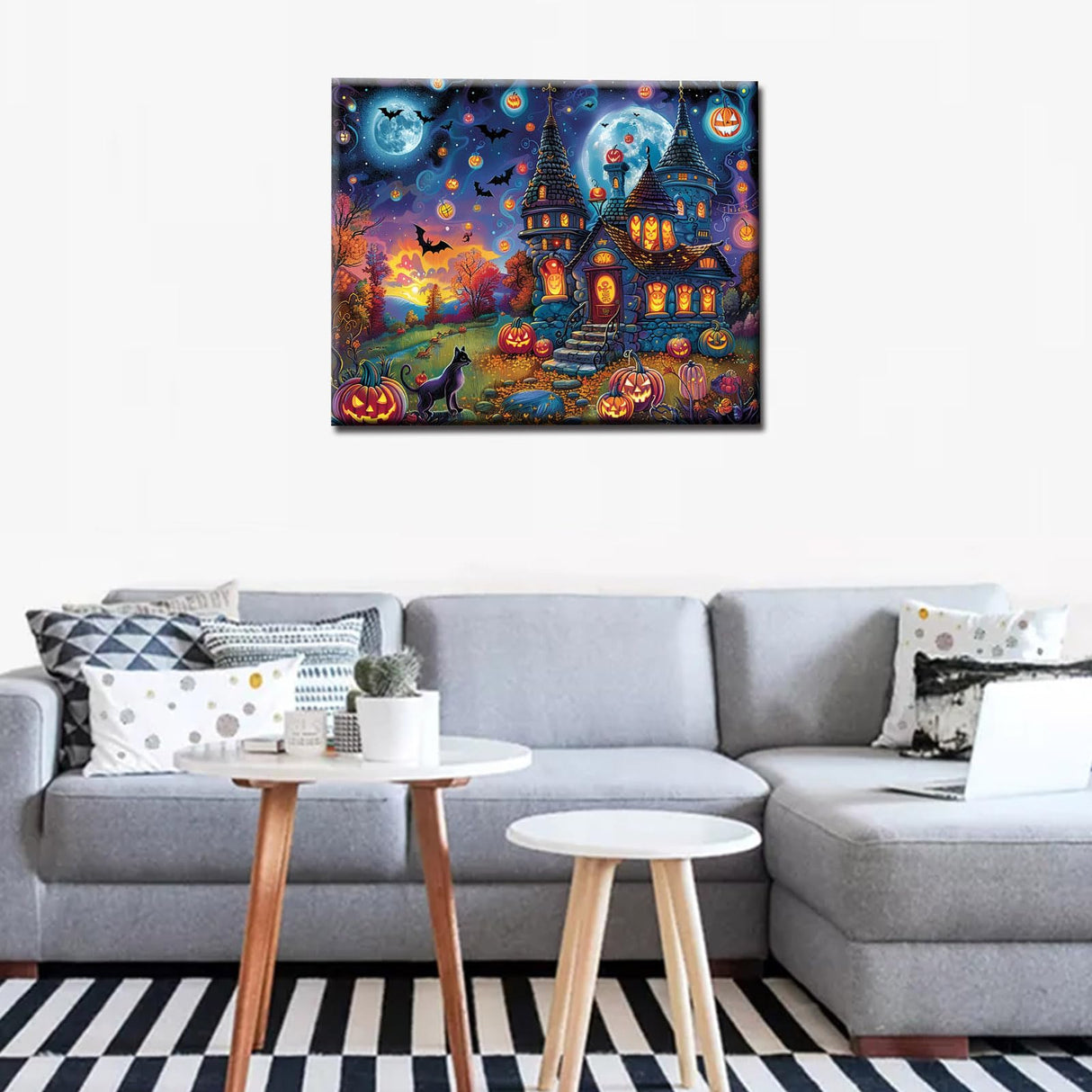 Tucocoo Day of The Dead Pumpkin Head Halloween Paint by Number for Adults DIY Oil Painting by Numbers Set for Beginner Gifts for Men Women Wall Art Abstract Home Wall Decor 16x20Inch Frameless Tucocoo