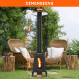 HEATAK 75,000 BTU Outdoor Patio Heaters, Wood Pellet Heater Outdoor with Wheels, Pellet Heaters for Outdoor Use, Home, Gardens & Commercial - Black HEATAK
