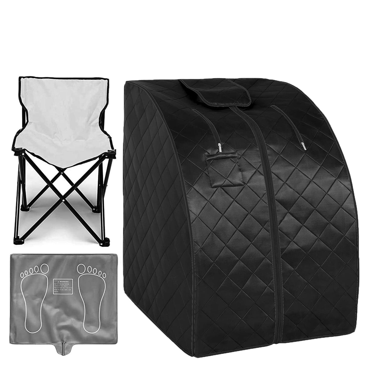 ZONEMEL Portable Infrared Sauna, 1 Person at Home Full Body Sauna, Individual Home Spa Tent with Heating Foot Pad, Upgraded Sauna Chair (L 27.6’’ x W 31.5’’ x H 37.8’’, Black) ZONEMEL