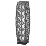 Grand patio Outdoor Solar Powered Wicker Floor Lamp Outdoor Weather-Resistant Deck Light for Garden Porch - Silver Gray, Large Cindy Grand patio