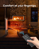 Aerozy Patio Heater for Outdoor Use, Electric Space Heater Indoor, Portable Infrared Heater with 60-Degree Oscillation, Timer, Remote, for Patio, Gazebo, Jet AEROZY
