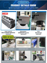 CO2 Galvo Laser Engraver Laser Marking Machine Laser Marker 30W, 140×140mm Lens with D80 Rotary Axis SFX