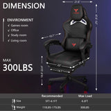 Waleaf Big and Tall Gaming Chair for Adults with Footrest, 400lbs Weight Capacity Video Game Chairs for Office, Ergonomic Computer Gaming Chair with Lumbar Support and Headrest (Red) Waleaf