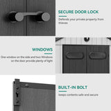 YITAHOME 8x8ft Outdoor Plastic Storage Shed with Floor, 427 cuft Waterproof Garden Shed with Lockable Door, Windows & Vents, Plastic Tool Storage for Patio Furniture, Lawn Mower, Bike Storage, Gray YITAHOME