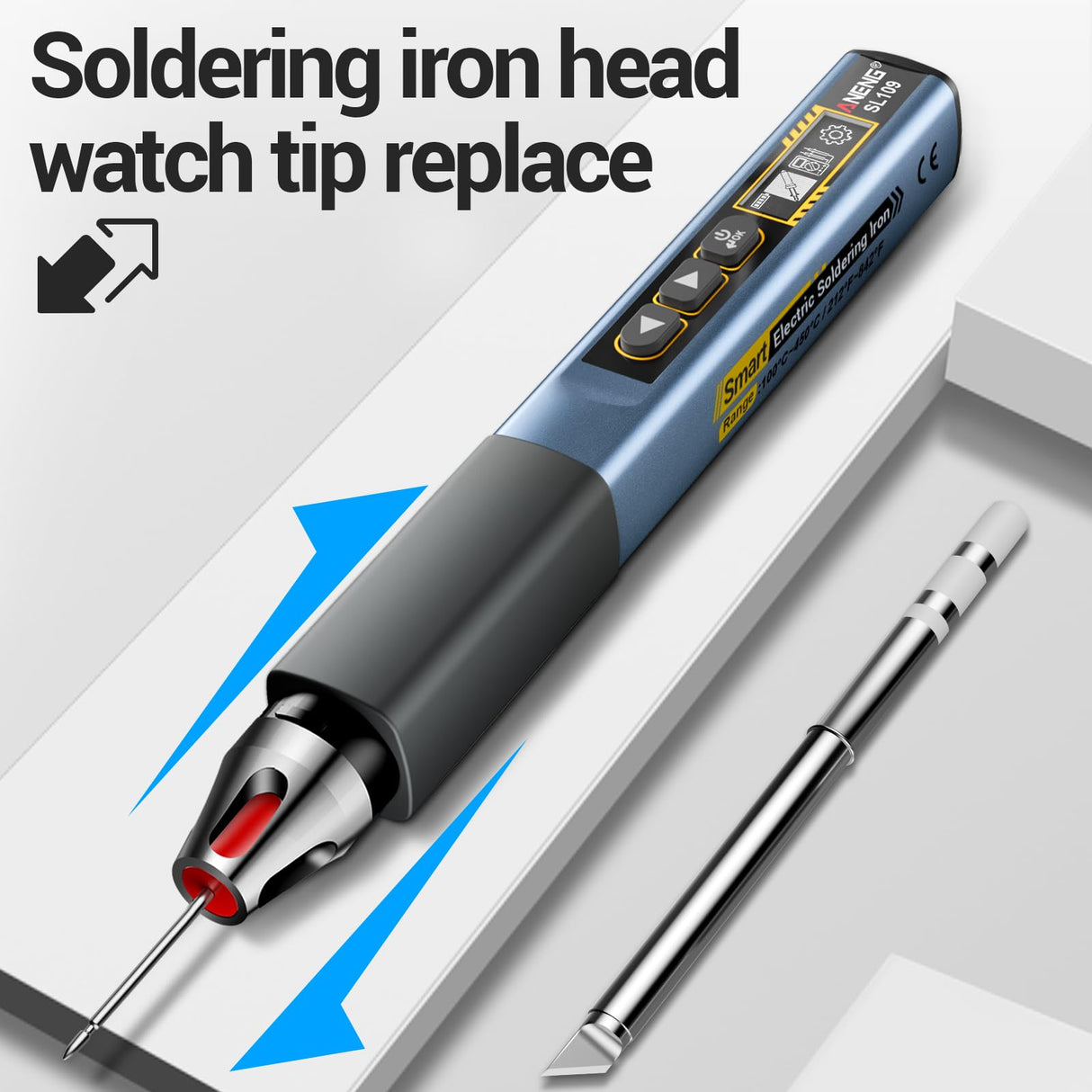 Soldering Iron Kit, Portable Soldering Iron 2in1 Usb soldering gun with LED Digital Adjustable Temperature 212-842℉ 75W 3S Fast Heating Auto-Sleep Mode for Electronics Repair DIY (SL109) ANENG