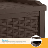 Suncast 22 Gallon Small Resin Storage Seat, Java, SSW600J Suncast