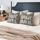 YCOLL Farmhouse Throw Pillow Covers 18x18 Set of 4 Rustic Linen Square Decorative Cushion Covers for Couch Sofa Bedroom Home Decor YCOLL