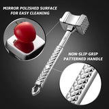 Meat Tenderizer Mallet Stainless Steel, Premium Meat Hammer Tenderizer, Kitchen Meat Mallet for Chicken, Conch, Veal Cutlets, Beef & Steak, Meat Pounder Flattener, Non-Slip Grip with 5 years Warranty Gourmet Easy