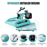 Mstge Heat Press 8 IN 1, Heat Press Machine 15x15 Inch with 30 OZ Tumbler Press, Slide Out T-Shirt Pressing Machine, Swing Away Heat Transfer Machine for T-Shirts, Tumblers Glass Mugs, Hats and Plates Mstge
