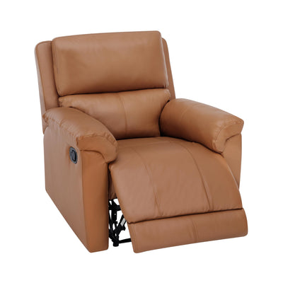 MINCETA Recliner Chairs,Modern 5" Wall Hugger Nursery Recliner with Overstuffed Arm and Back for Living Room,PU Leather in Brown