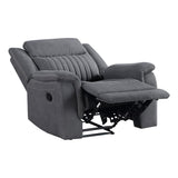 Lexicon Manual Recliner Chair, Polished Microfiber Reclining Sofa Chair, Home Theater Seating, Wall Hugger Manual Recliner for Living Room/Office/Apartment, Gray Lexicon