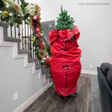 [Red Upright Tree Storage Bag] - 9 Foot Christmas Tree Storage Bag | Store Your Artificial Trees up to 9 Feet Tall - Keep Your Fake Tree Assembled | Hides Under Tree Skirt When Your Tree Is in Use Santa's Bags