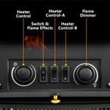 Xbeauty Indoor 15'' Electric Fireplace Stove, Freestanding Fireplace Heater with Adjustable Realistic 3D Flame Effect, Overheating Protection, for Small Spaces or Bedroom, 1000W/1500W Xbeauty