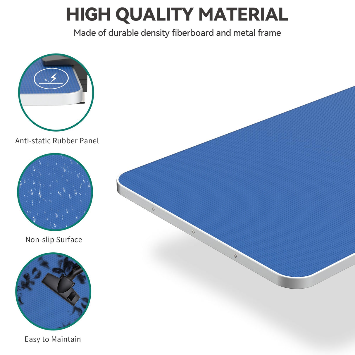 YITAHOME 46" Dog Grooming Table, Foldable Home Pet Bathing Station Table with Adjustable Arm, Non-Slip Desktop, Storage Tray& Noose, Blue YITAHOME