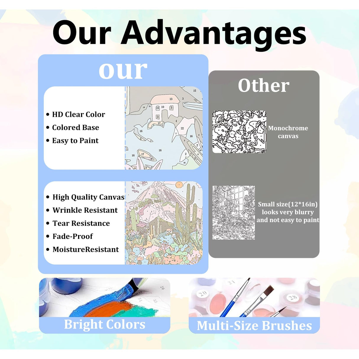 Aestalrcus 4 Pack Framed Paint by Numbers Kit for Adults, National Park Adult Paint by Number Kits, Landscape DIY Acrylic Oil Painting by Numbers for Adults for Gift Home Decor 8x12 inch Aestalrcus