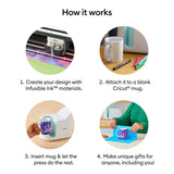 Cricut Mug Press + 4 Blank Mugs (12oz Each) Cricut