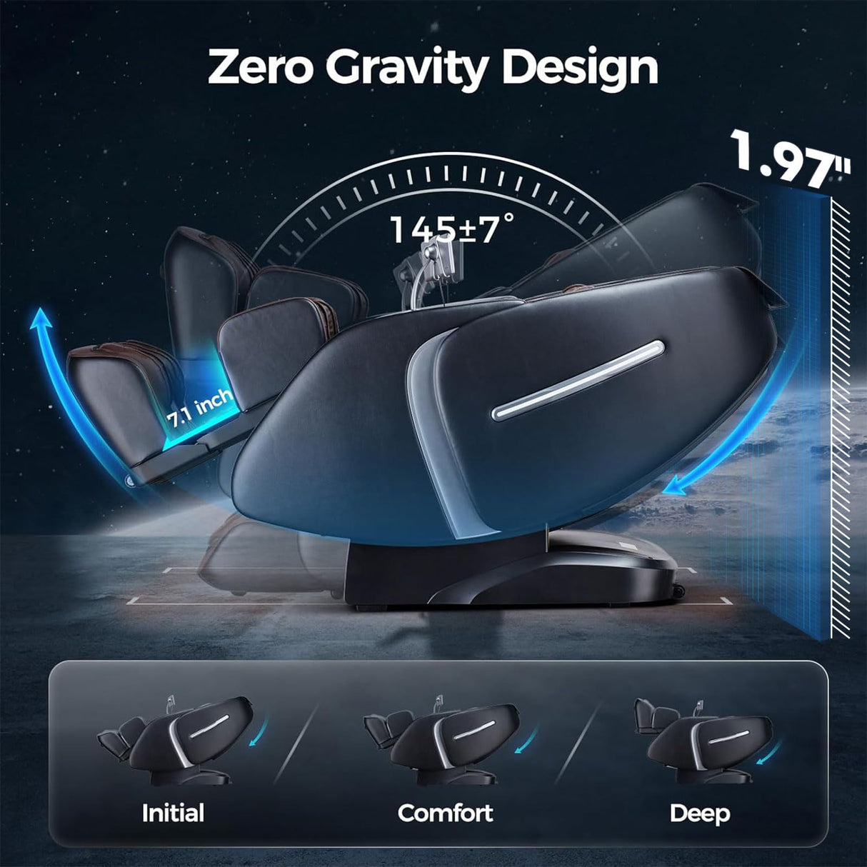 BOSSCARE 4D Massage Chair Full Body 2025 Zero Gravity SL Track Messager Recliner - Shiatsu Heat Massaging Chairs for Office Home - Heating Back Foot AI APP Body Scanning BOSSCARE