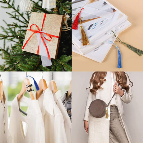 Acrylic Blank Bookmark, BetterJonny 30Pcs Clear Craft Bookmark Acrylic Book Markers with 36Pcs Bookmark Tassels and 30Pcs Ropes Unfinished Rectangle Book Marker Tags for DIY Projects and Present Tags BetterJonny