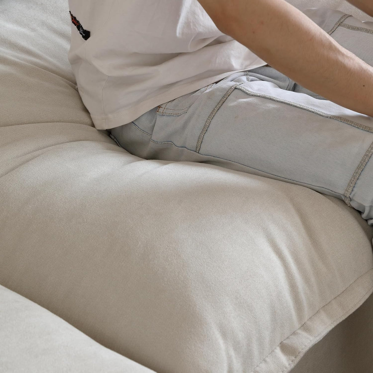 JACH U-Shaped Couches for Living Room, Convertible Sectional Sofa, 162" Modern Deep Seat Soft Cloud Couch, Modular Sectional Sofas with Ottomans, Sofa Cover Removable(Beige) JACH