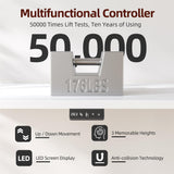 TIQLAB 48 * 24 Inch Standing Desk with Two Drawers, Stand Up Standing Desk Adjustable Height, Electric Sit Stand Desk with Storage Shelf and Splice Board, White TIQLAB