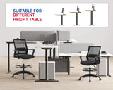 Drafting Chair Tall Office Chair Adjustable Height with Lumbar Support Arms Footrest Mid Back Desk Chair Swivel Rolling Mesh Computer Chair for Adults Standing Desk Drafting Stool(Black) BestOffice