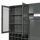 Ball & Cast Murphy Bed Queen Size Wall Bed with Sofa,Hideaway Cabinet w/Shelves USB & Light,can be Folded Bedframe,Glass Cabinet and Retro Handle,Wine,Top Storage,Space-Saving,for Apartment,Gray Ball & Cast