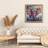 Abstract Elephant Diamond Art Kits for Adults, Animal Diamond Painting for Beginners, Diamond Dot, Dimond Art Paintings Kit, DIY Gem Painting Kit, Crafts for Adults, Home Wall Decor Gifts (14x14inch) Rekxtmo