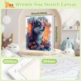 Reivworl Framed Paint by Numbers Kit for Adults Beginner & Kids Ages 8-12, Wolf Paint by Number with Easel, Painting by Numbers for Gifts and Home Decor (10X10Inch) Reivworl