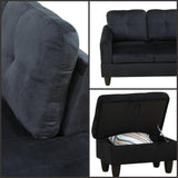 Trygoal L Shaped Couch Sectional Couches with Chaise and Storage Ottoman, 3 Pieces Modular Convertible Sofa for Living Room Furniture Sets and Small Apartment, Black Trygoal