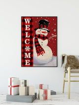 Winter Diamond Painting Kits for Adults, Welcome Snowman Diamond Art Kits for Beginners, DIY Full Drill Round Christmas 5D Paint with Diamonds Kit Gem Art, Christmas Home Wall Decor 12 x 16 Inch KINPLUB